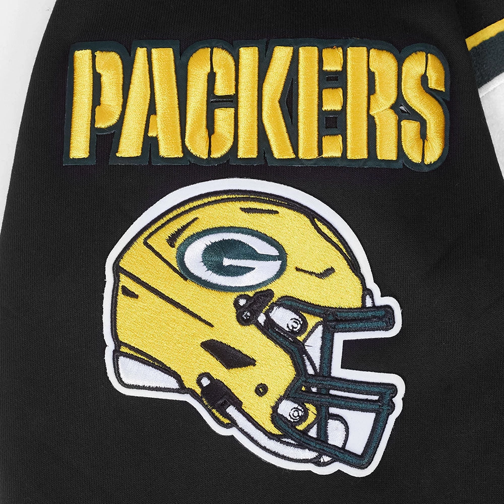 NFL GREEN BAY PACKERS MASHUP MEN'S RIB CREWNECK (BLACK)