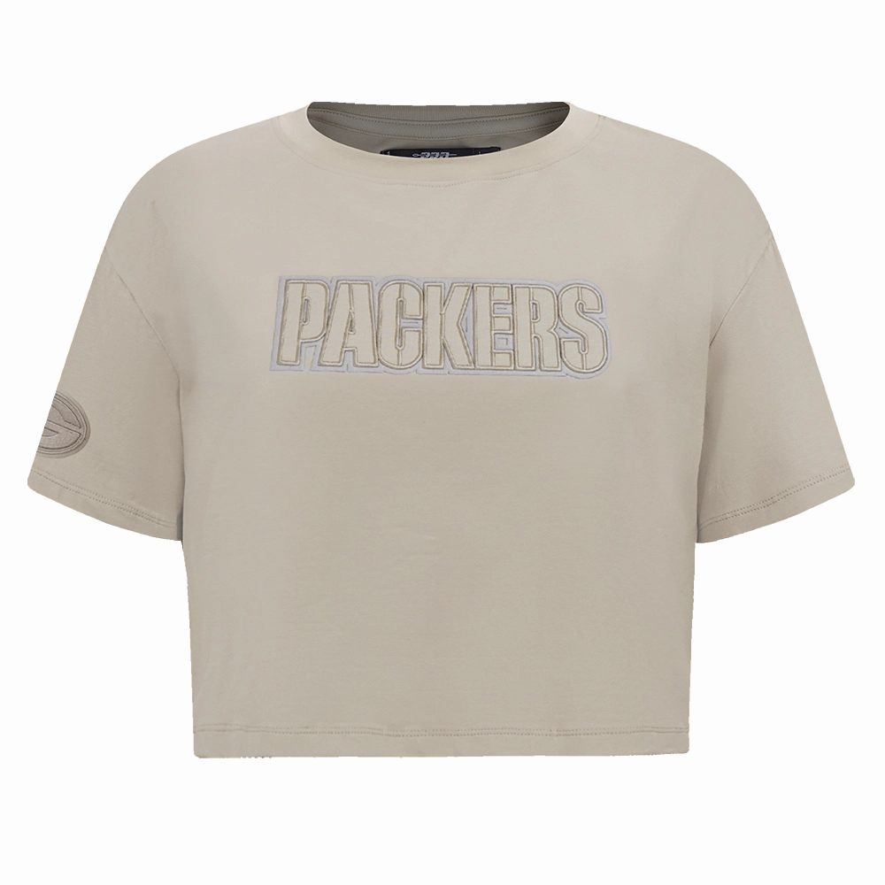 NFL GREEN BAY PACKERS NEUTRAL WOMEN'S BOXY TEE (TAUPE)