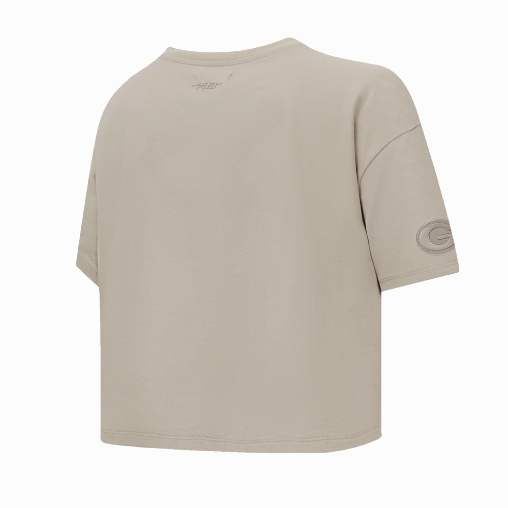 NFL GREEN BAY PACKERS NEUTRAL WOMEN'S BOXY TEE (TAUPE)