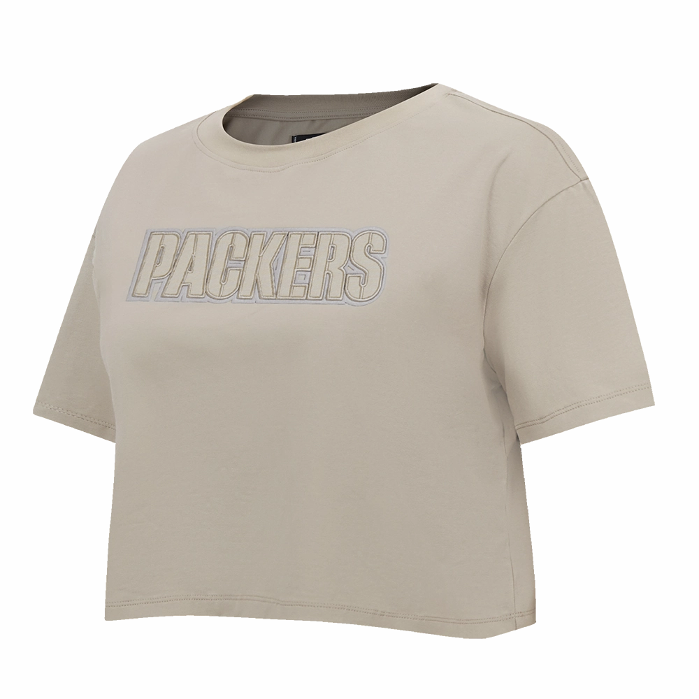 NFL GREEN BAY PACKERS NEUTRAL WOMEN'S BOXY TEE (TAUPE)
