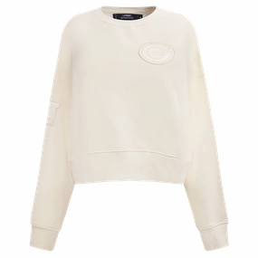 NFL GREEN BAY PACKERS NEUTRAL WOMEN'S CREWNECK (EGGSHELL)