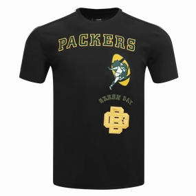 NFL GREEN BAY PACKERS RETRO CLASSIC MEN'S STRIPED TEE (BLACK)