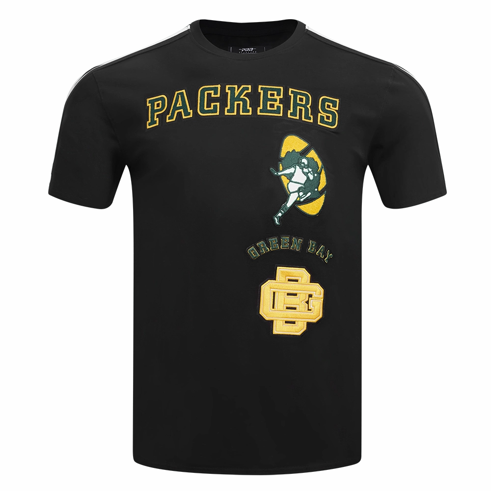 NFL GREEN BAY PACKERS RETRO CLASSIC MEN'S STRIPED TEE (BLACK)