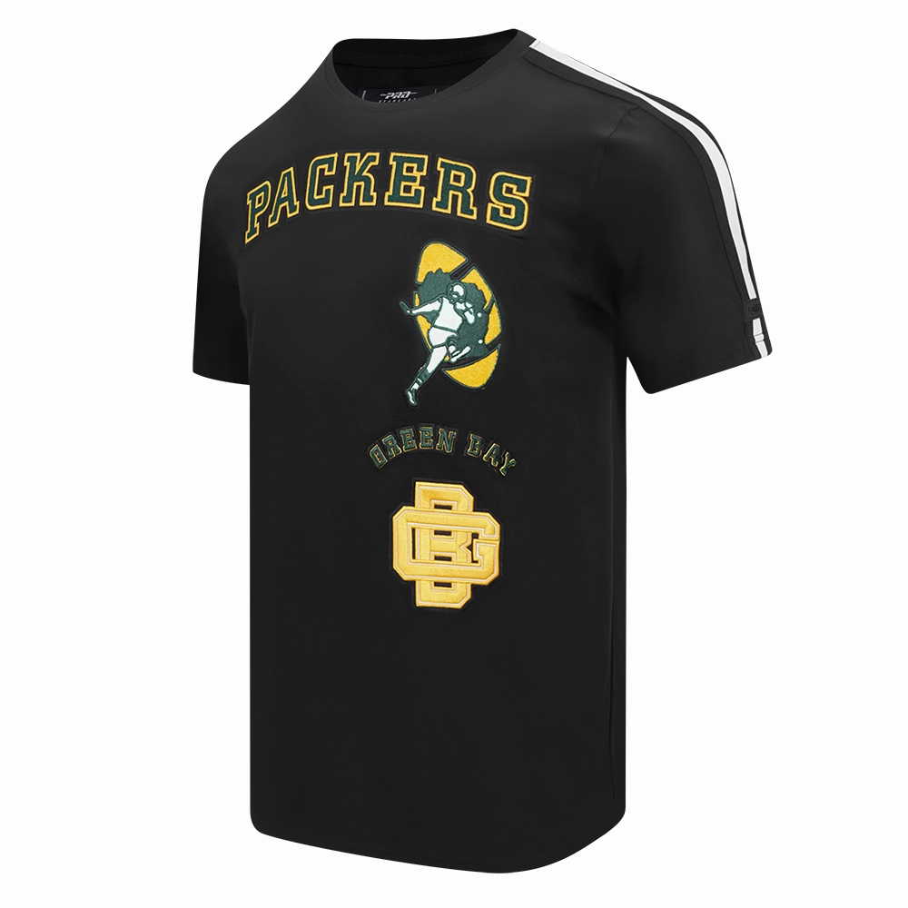 NFL GREEN BAY PACKERS RETRO CLASSIC MEN'S STRIPED TEE (BLACK)