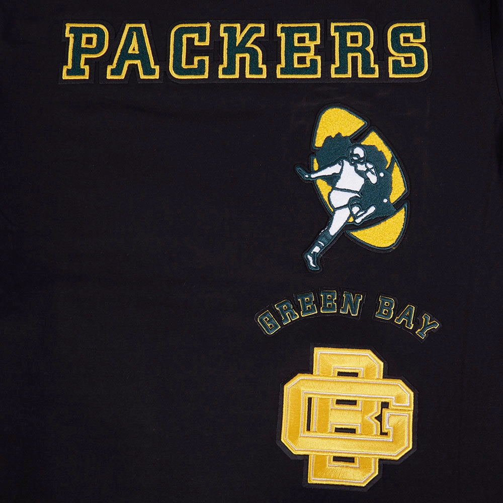 NFL GREEN BAY PACKERS RETRO CLASSIC MEN'S STRIPED TEE (BLACK)