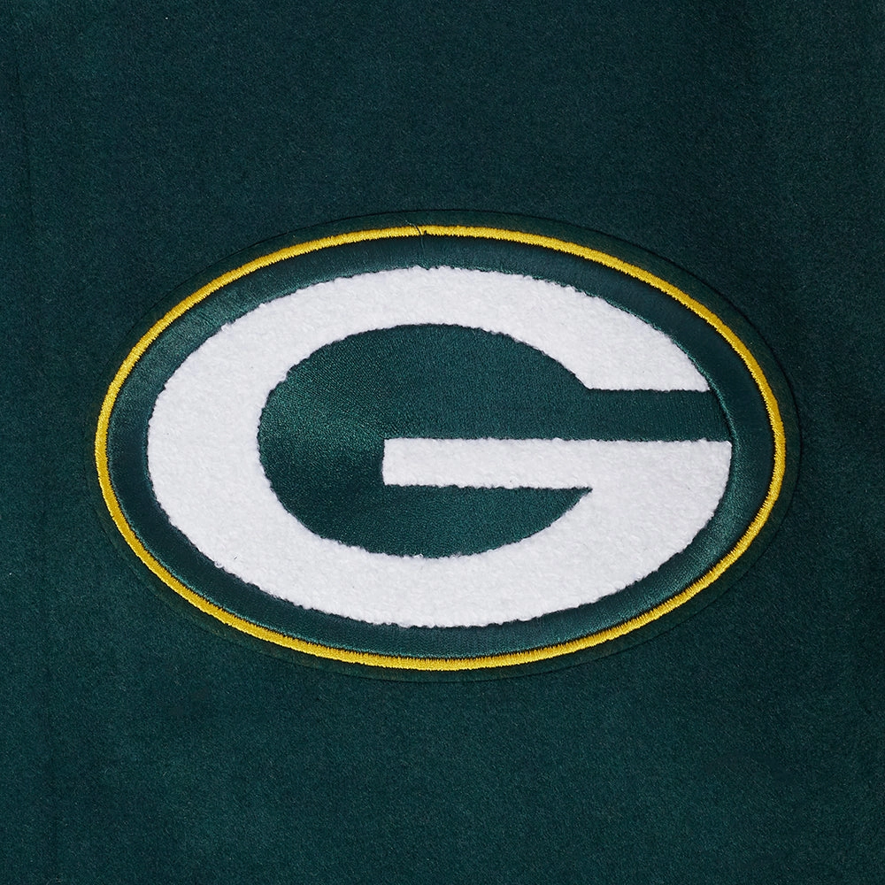 NFL GREEN BAY PACKERS SCRIPT TAIL MEN'S RIB WOOL VARSITY (FOREST GREEN/WHITE)