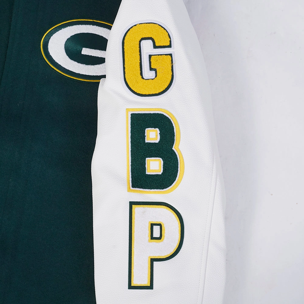 NFL GREEN BAY PACKERS SCRIPT TAIL MEN'S RIB WOOL VARSITY (FOREST GREEN/WHITE)