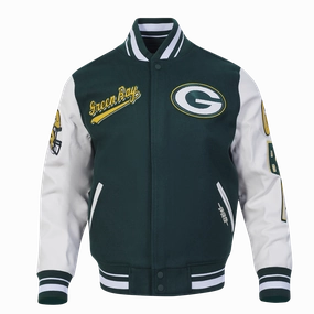 NFL GREEN BAY PACKERS SCRIPT TAIL MEN'S RIB WOOL VARSITY (FOREST GREEN/WHITE)
