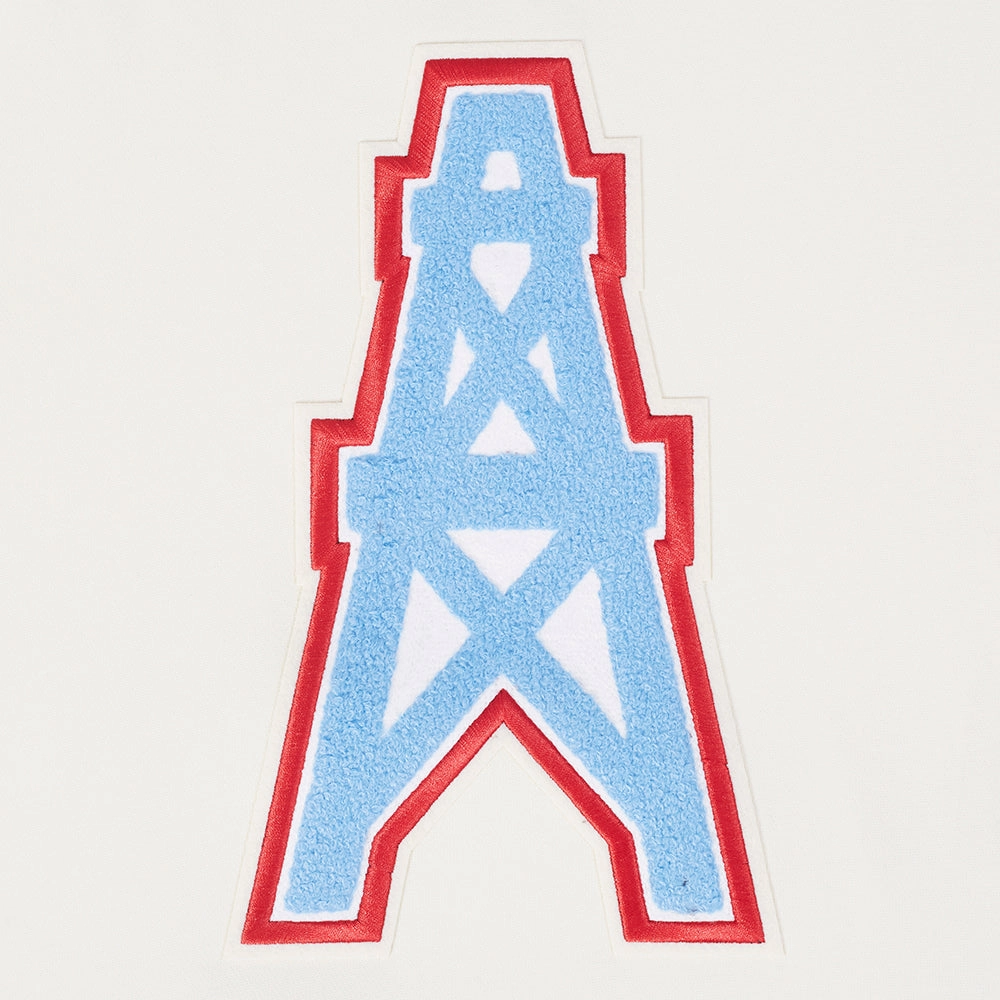 NFL HOUSTON OILERS RETRO CLASSIC MEN'S PULLOVER HOODIE (EGGSHELL/ UNIVERSITY BLUE)
