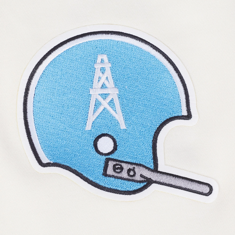 NFL HOUSTON OILERS RETRO CLASSIC MEN'S PULLOVER HOODIE (EGGSHELL/ UNIVERSITY BLUE)