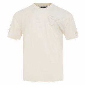 NFL HOUSTON TEXANS NEUTRAL MEN'S COTTON JERSEY DROP SHOULDER TEE (EGGSHELL)