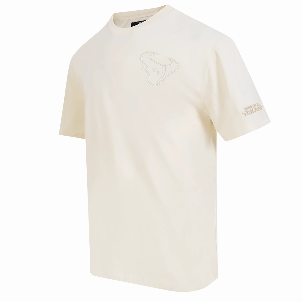 NFL HOUSTON TEXANS NEUTRAL MEN'S COTTON JERSEY DROP SHOULDER TEE (EGGSHELL)