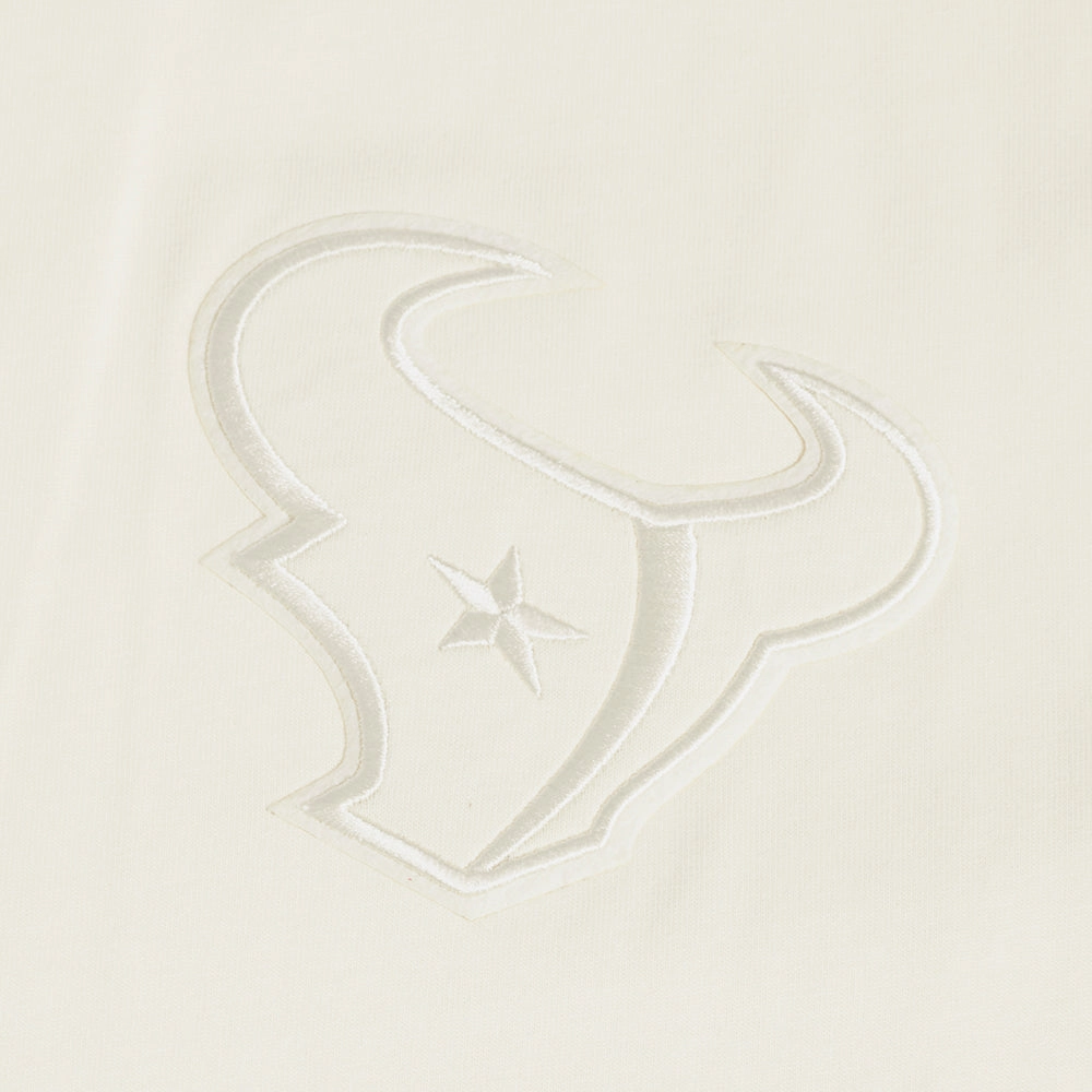NFL HOUSTON TEXANS NEUTRAL MEN'S COTTON JERSEY DROP SHOULDER TEE (EGGSHELL)
