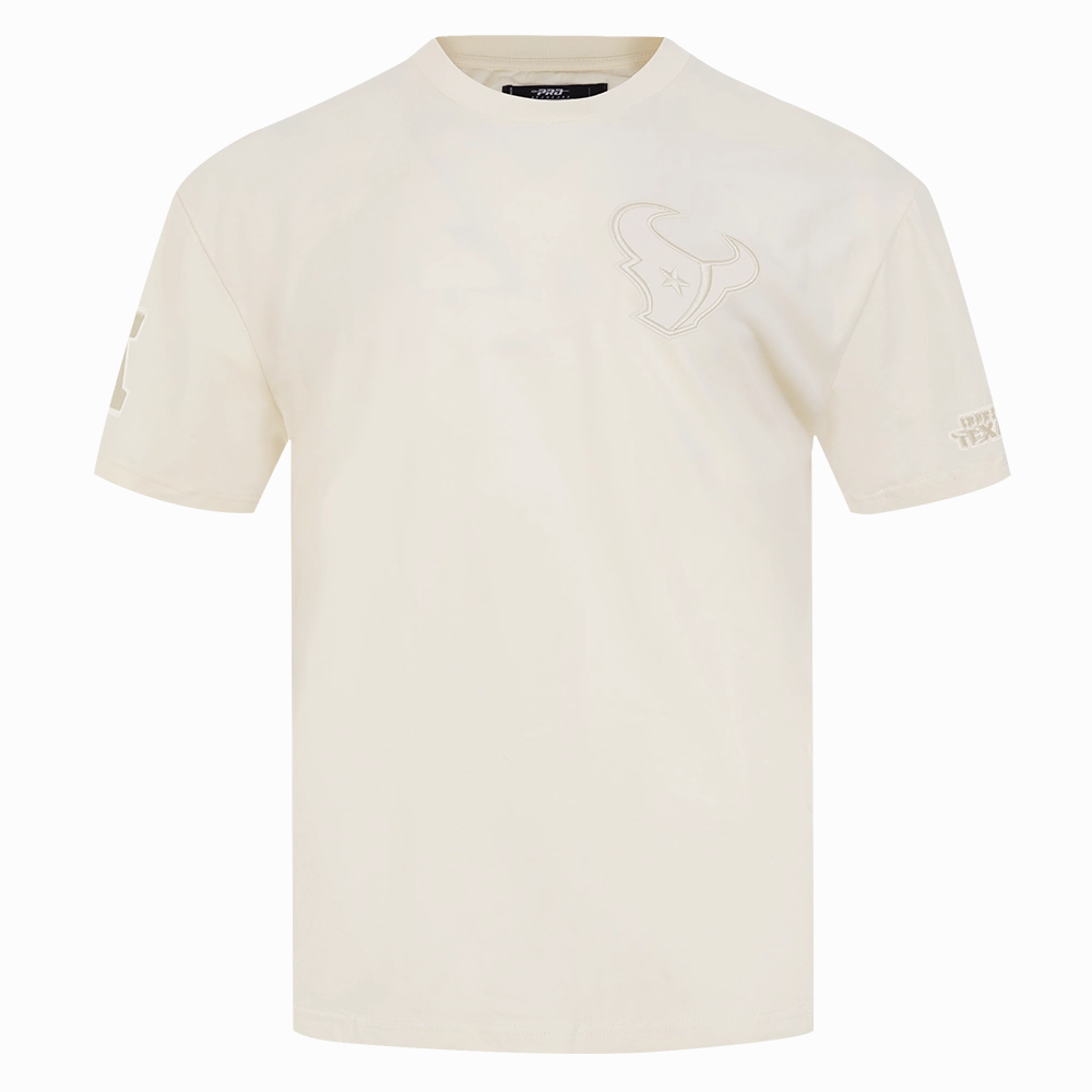 NFL HOUSTON TEXANS NEUTRAL MEN'S COTTON JERSEY DROP SHOULDER TEE (EGGSHELL)