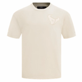NFL HOUSTON TEXANS NEUTRAL MEN'S DROP SHOULDER TEE (EGGSHELL)