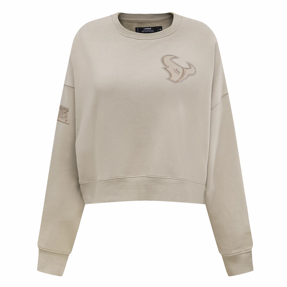 NFL HOUSTON TEXANS NEUTRAL WOMEN'S CREWNECK (BLACK)