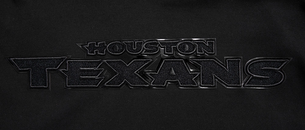 NFL HOUSTON TEXANS TRIPLE BLACK MEN'S DOUBLE KNIT PULLOVER HOODIE (TRIPLE BLACK MEN'S)