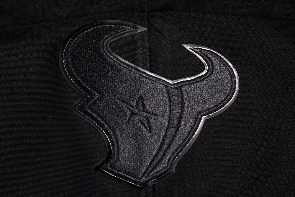 NFL HOUSTON TEXANS TRIPLE BLACK MEN'S DOUBLE KNIT PULLOVER HOODIE (TRIPLE BLACK MEN'S)