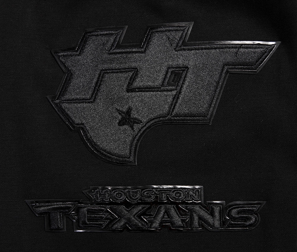 NFL HOUSTON TEXANS TRIPLE BLACK MEN'S DOUBLE KNIT PULLOVER HOODIE (TRIPLE BLACK MEN'S)