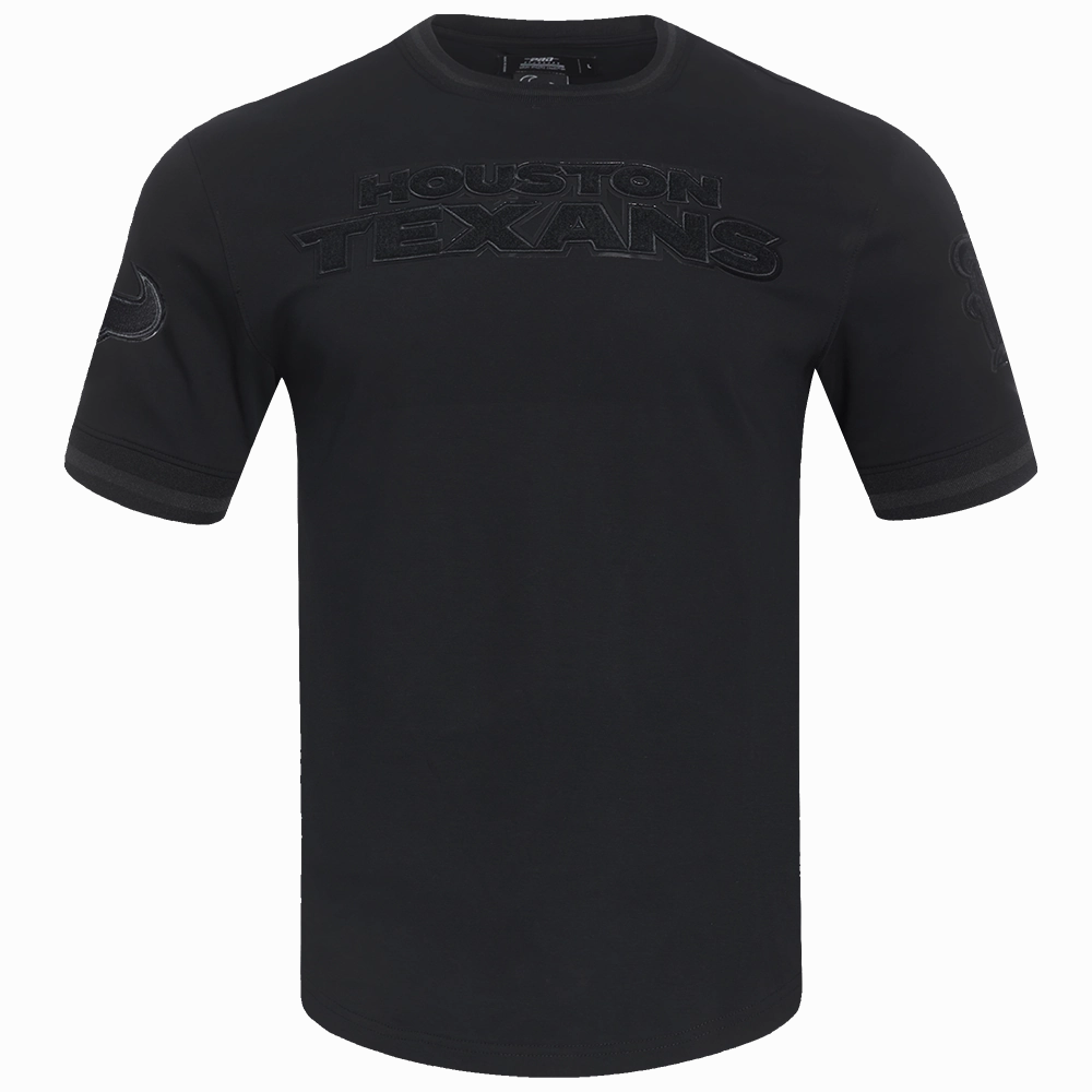 NFL HOUSTON TEXANS TRIPLE BLACK MEN'S DOUBLE KNIT TEE (JET BLACK)