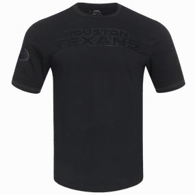 NFL HOUSTON TEXANS TRIPLE BLACK MEN'S DOUBLE KNIT TEE (JET BLACK)
