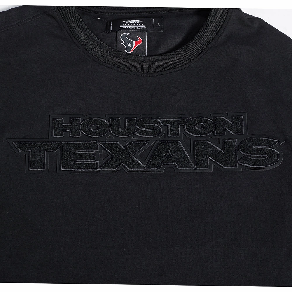 NFL HOUSTON TEXANS TRIPLE BLACK MEN'S DOUBLE KNIT TEE (JET BLACK)