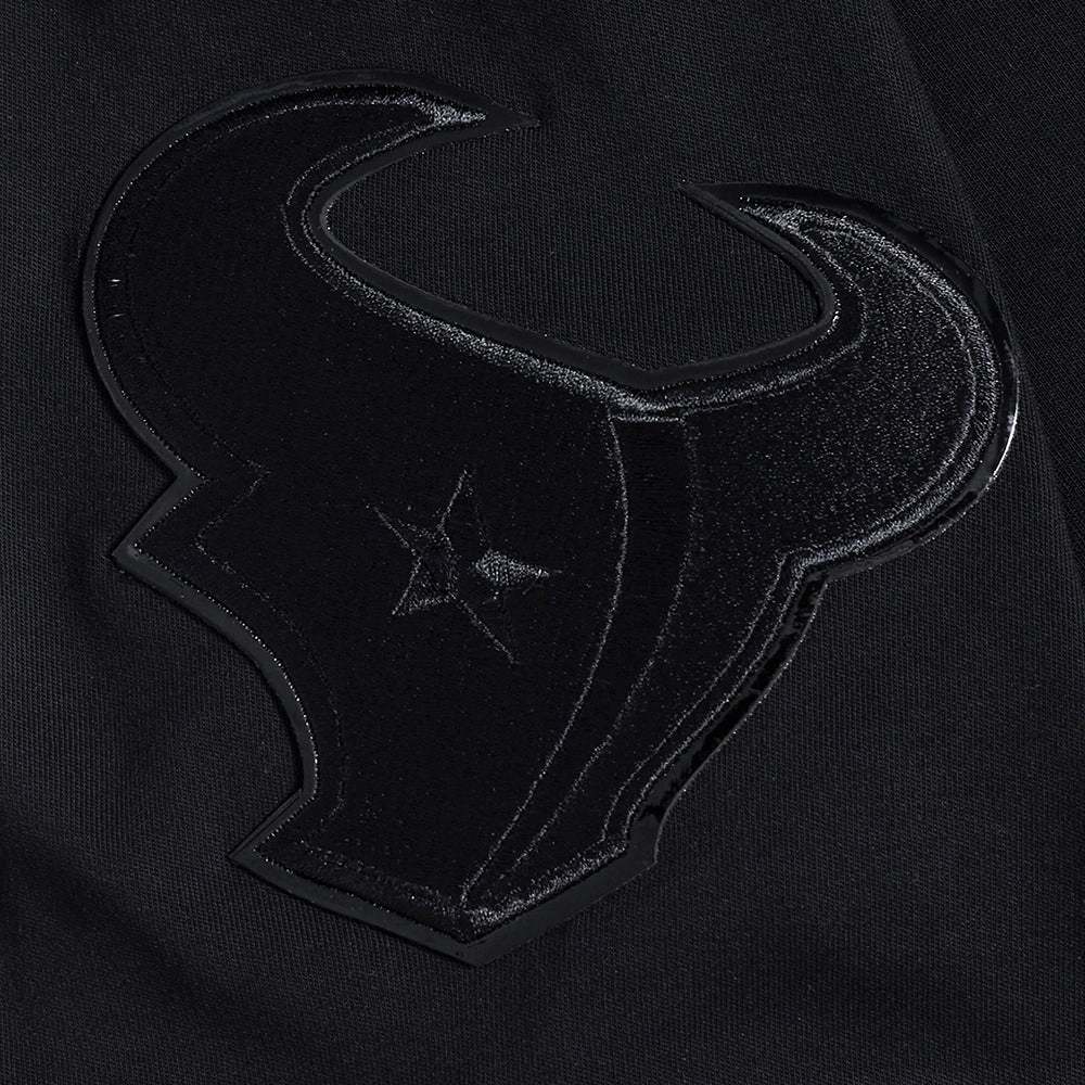 NFL HOUSTON TEXANS TRIPLE BLACK MEN'S DOUBLE KNIT TEE (JET BLACK)