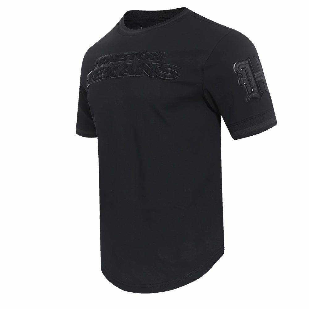 NFL HOUSTON TEXANS TRIPLE BLACK MEN'S DOUBLE KNIT TEE (JET BLACK)