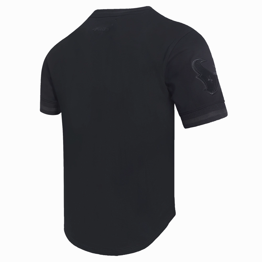 NFL HOUSTON TEXANS TRIPLE BLACK MEN'S DOUBLE KNIT TEE (JET BLACK)