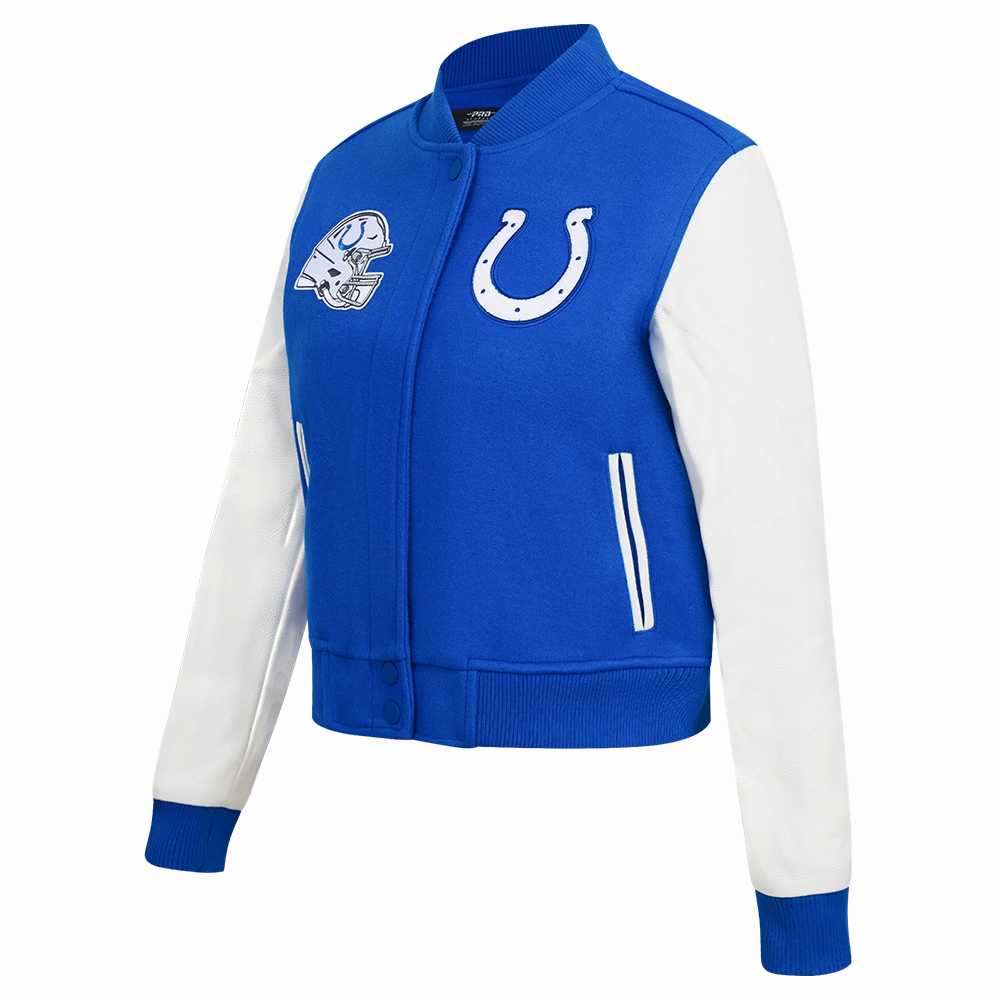 NFL INDIANAPOLIS COLTS CLASSIC WOMEN'S WOOL VARSITY JACKET (ROYAL BLUE/WHITE)