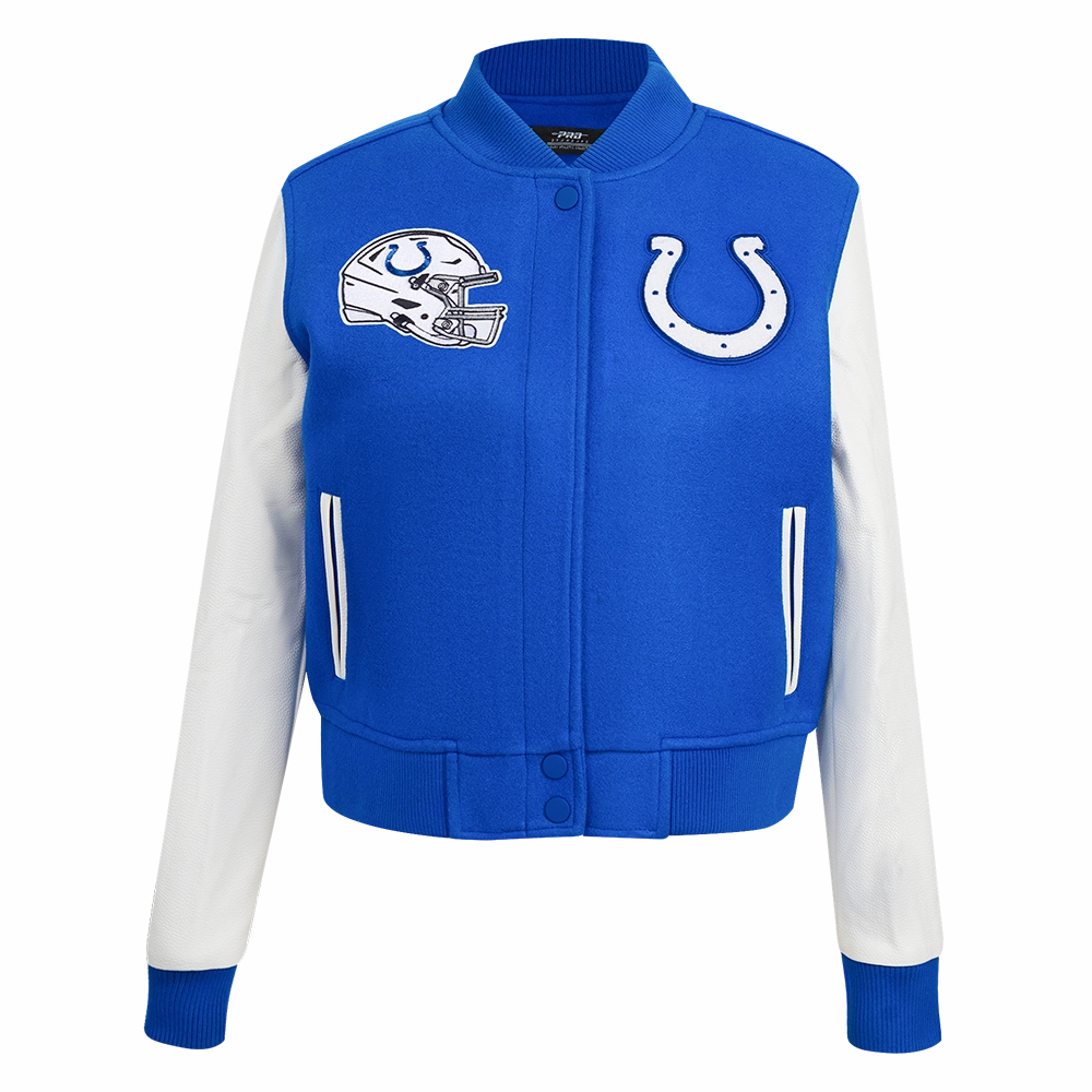 NFL INDIANAPOLIS COLTS CLASSIC WOMEN'S WOOL VARSITY JACKET (ROYAL BLUE/WHITE)