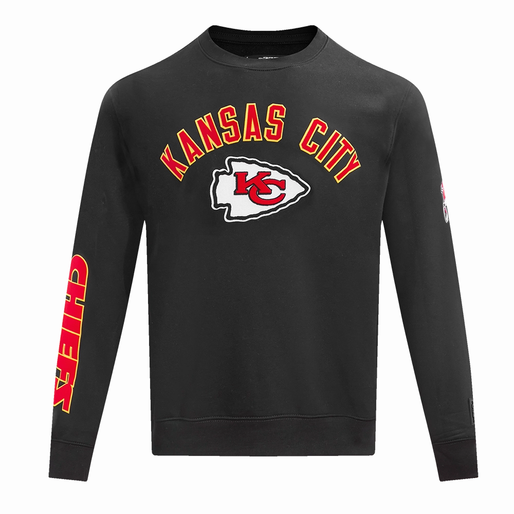 NFL KANSAS CITY CHIEFS CLASSIC BRISTLE MEN'S CREWNECK (BLACK)