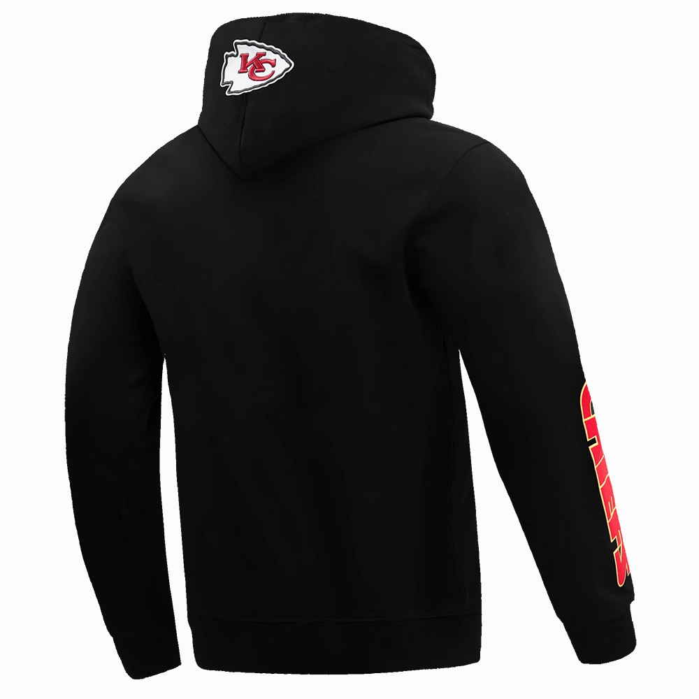 NFL KANSAS CITY CHIEFS CLASSIC BRISTLE MEN'S PULLOVER HOODIE (BLACK)