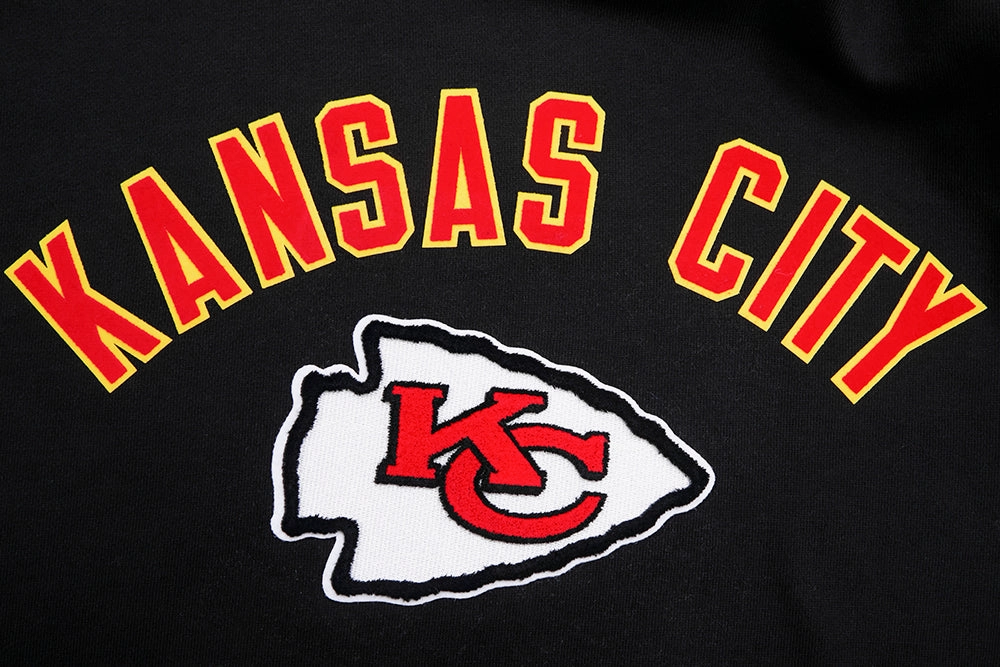 NFL KANSAS CITY CHIEFS CLASSIC BRISTLE MEN'S PULLOVER HOODIE (BLACK)