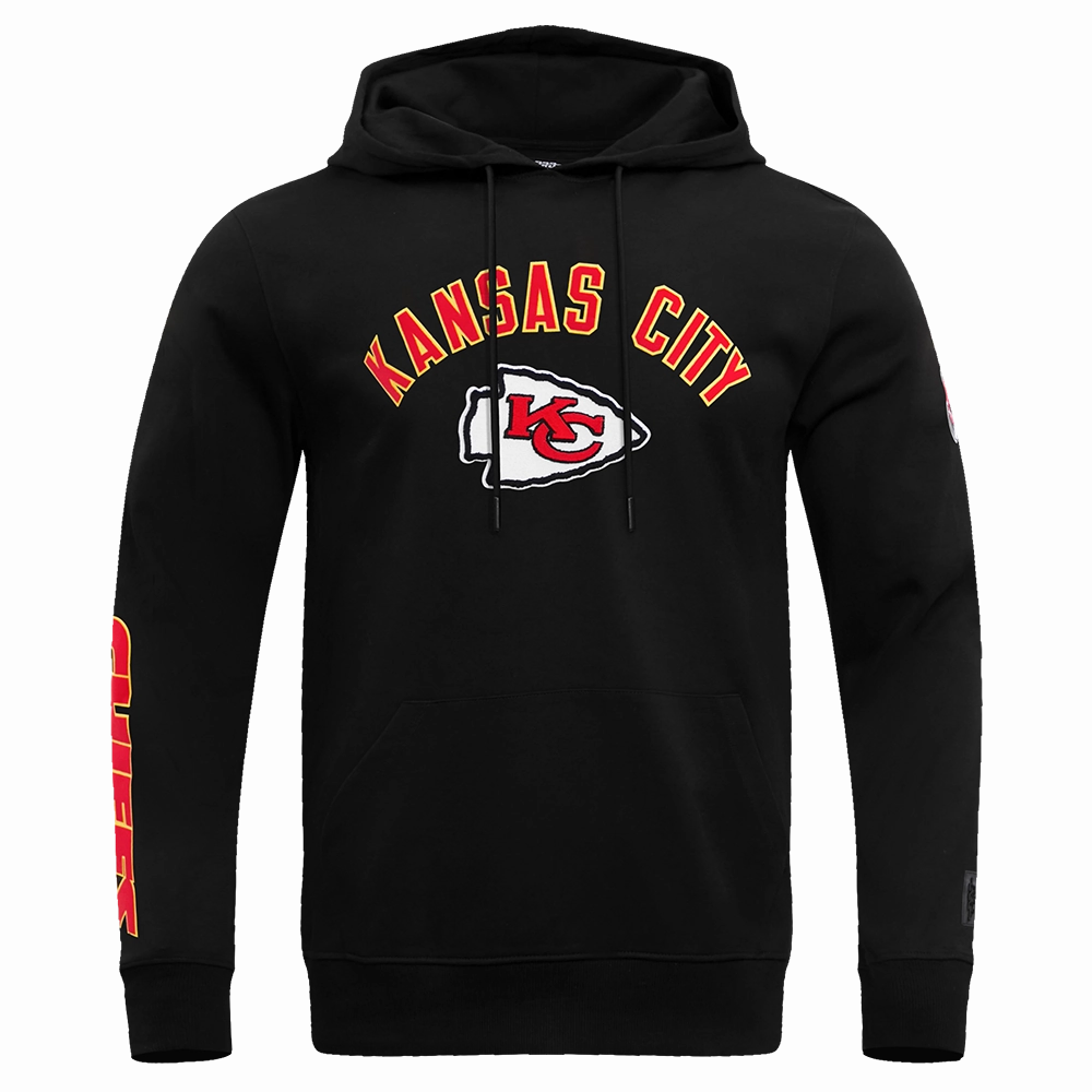 NFL KANSAS CITY CHIEFS CLASSIC BRISTLE MEN'S PULLOVER HOODIE (BLACK)