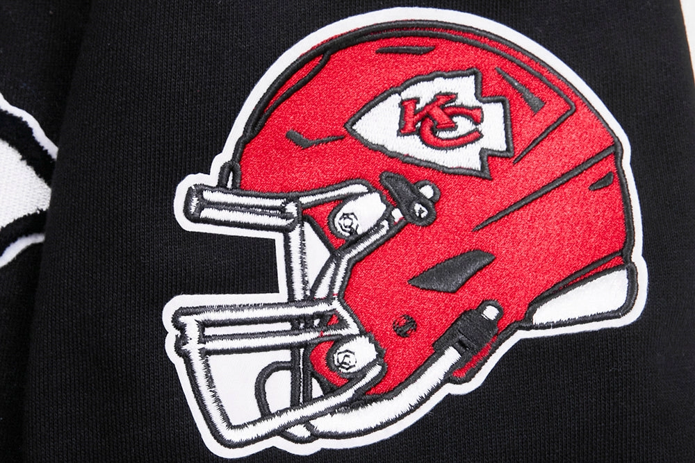 NFL KANSAS CITY CHIEFS CLASSIC BRISTLE MEN'S PULLOVER HOODIE (BLACK)
