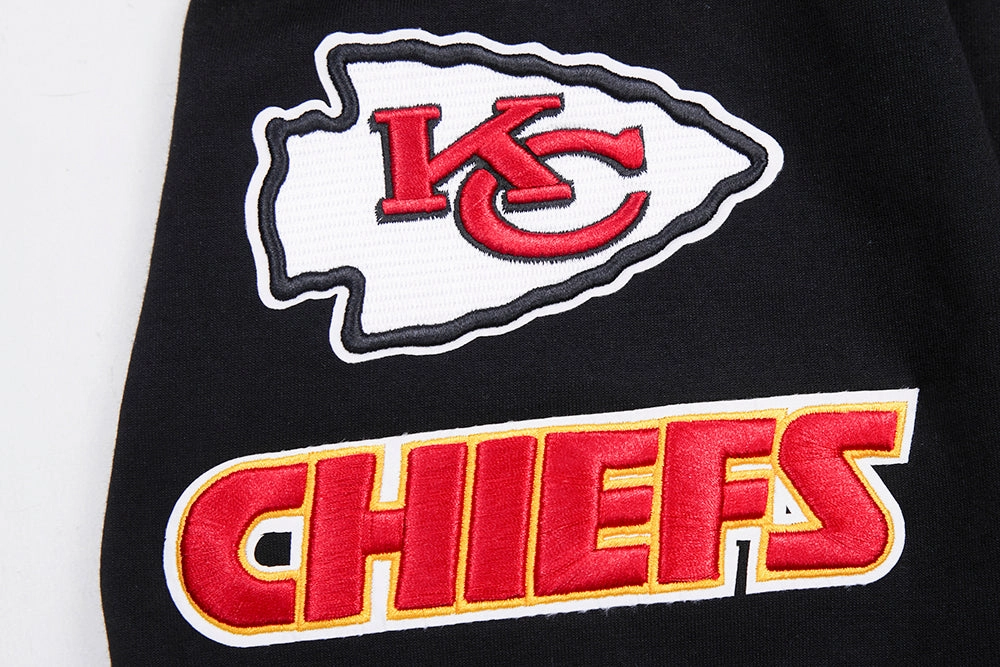 NFL KANSAS CITY CHIEFS CLASSIC CHENILLE MEN'S PULLOVER HOODIE (BLACK)