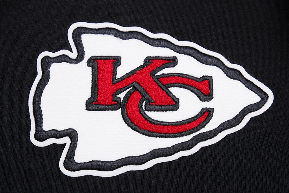 NFL KANSAS CITY CHIEFS CLASSIC CHENILLE MEN'S PULLOVER HOODIE (BLACK)