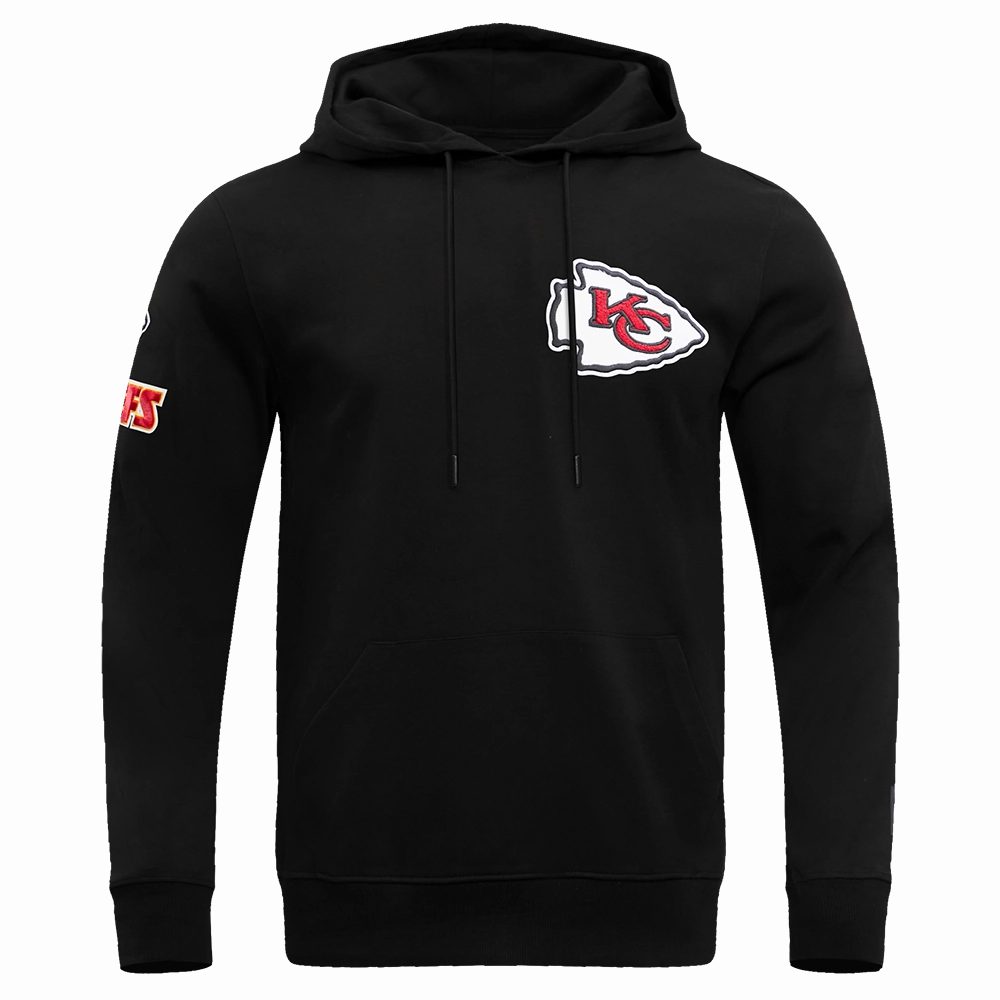 NFL KANSAS CITY CHIEFS CLASSIC CHENILLE MEN'S PULLOVER HOODIE (BLACK)