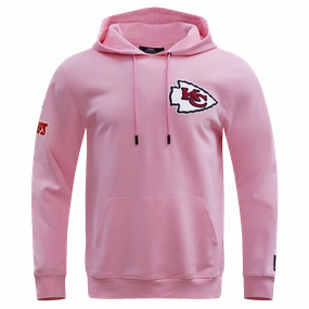 NFL KANSAS CITY CHIEFS CLASSIC CHENILLE MEN'S PULLOVER HOODIE (PINK)