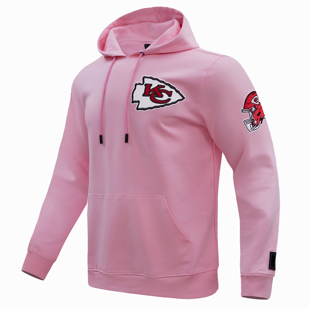 NFL KANSAS CITY CHIEFS CLASSIC CHENILLE MEN'S PULLOVER HOODIE (PINK)