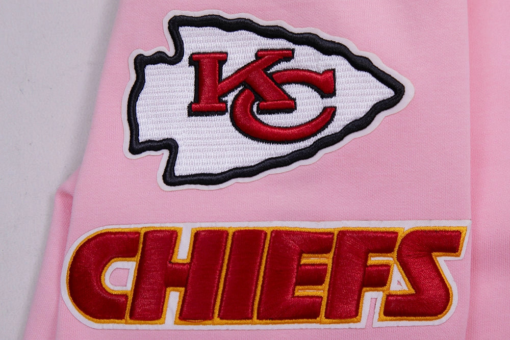 NFL KANSAS CITY CHIEFS CLASSIC CHENILLE MEN'S PULLOVER HOODIE (PINK)