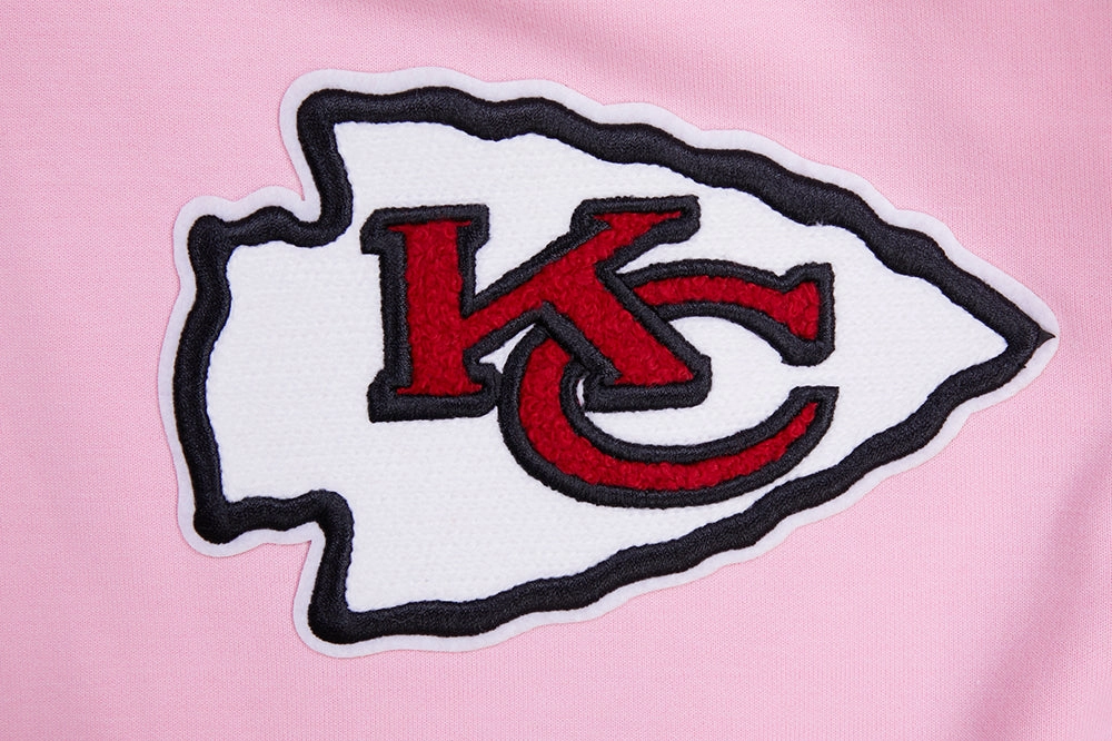 NFL KANSAS CITY CHIEFS CLASSIC CHENILLE MEN'S PULLOVER HOODIE (PINK)