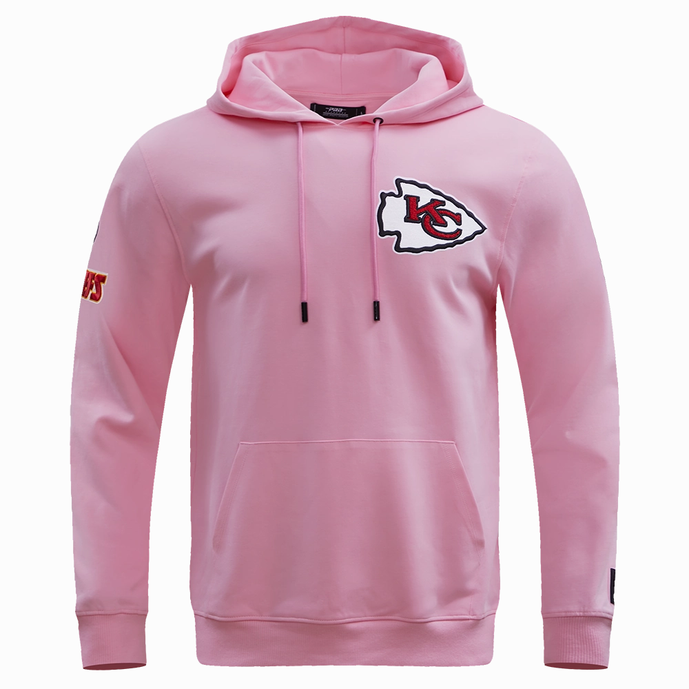 NFL KANSAS CITY CHIEFS CLASSIC CHENILLE MEN'S PULLOVER HOODIE (PINK)