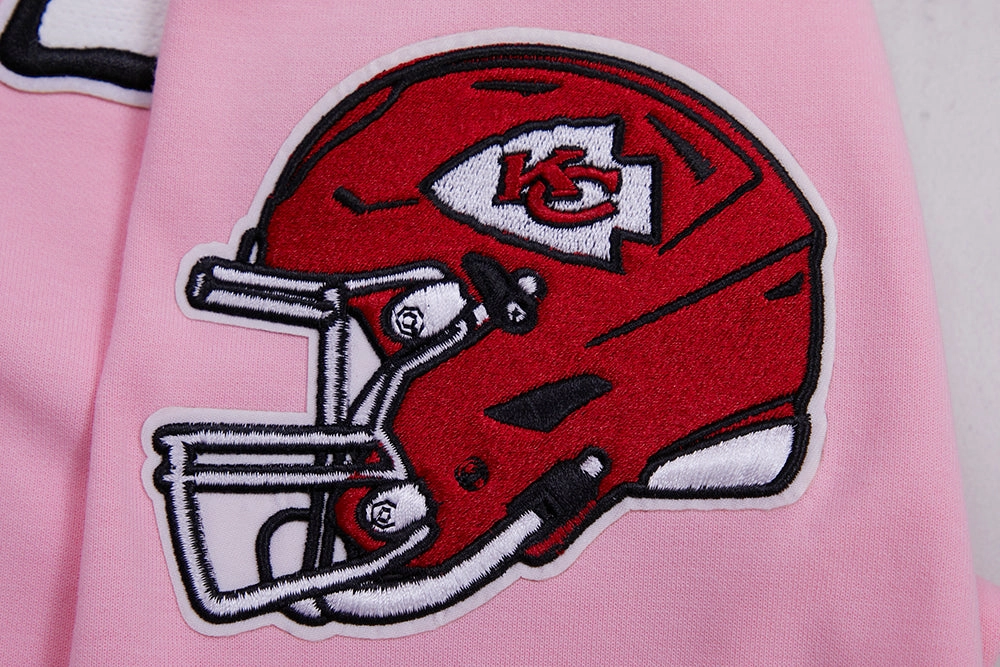 NFL KANSAS CITY CHIEFS CLASSIC CHENILLE MEN'S PULLOVER HOODIE (PINK)