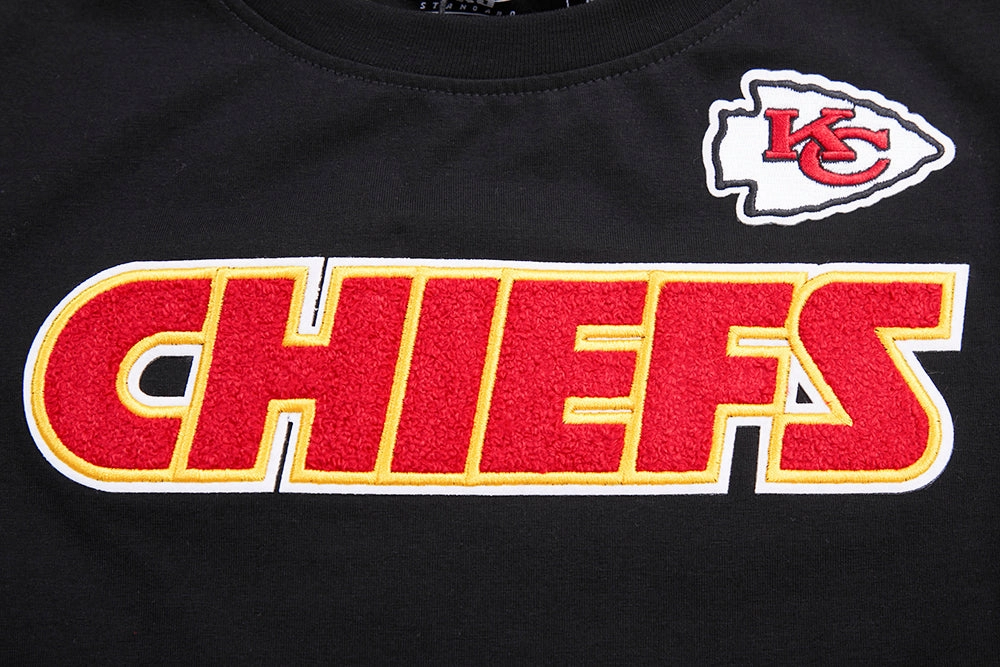 NFL KANSAS CITY CHIEFS CLASSIC SHORT SLEEVE WOMEN'S SINGLE JERSEY SLIM FIT TEE (BLACK)