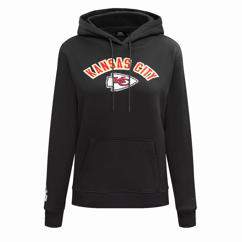 NFL KANSAS CITY CHIEFS CLASSIC WOMEN'S FLC PO HOODIE (BLACK)