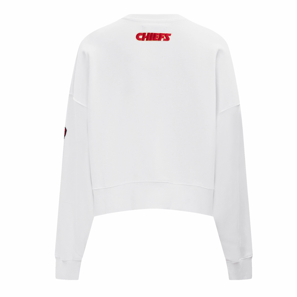 NFL KANSAS CITY CHIEFS CLASSIC WOMEN'S FLEECE CREWNECK (WHITE)