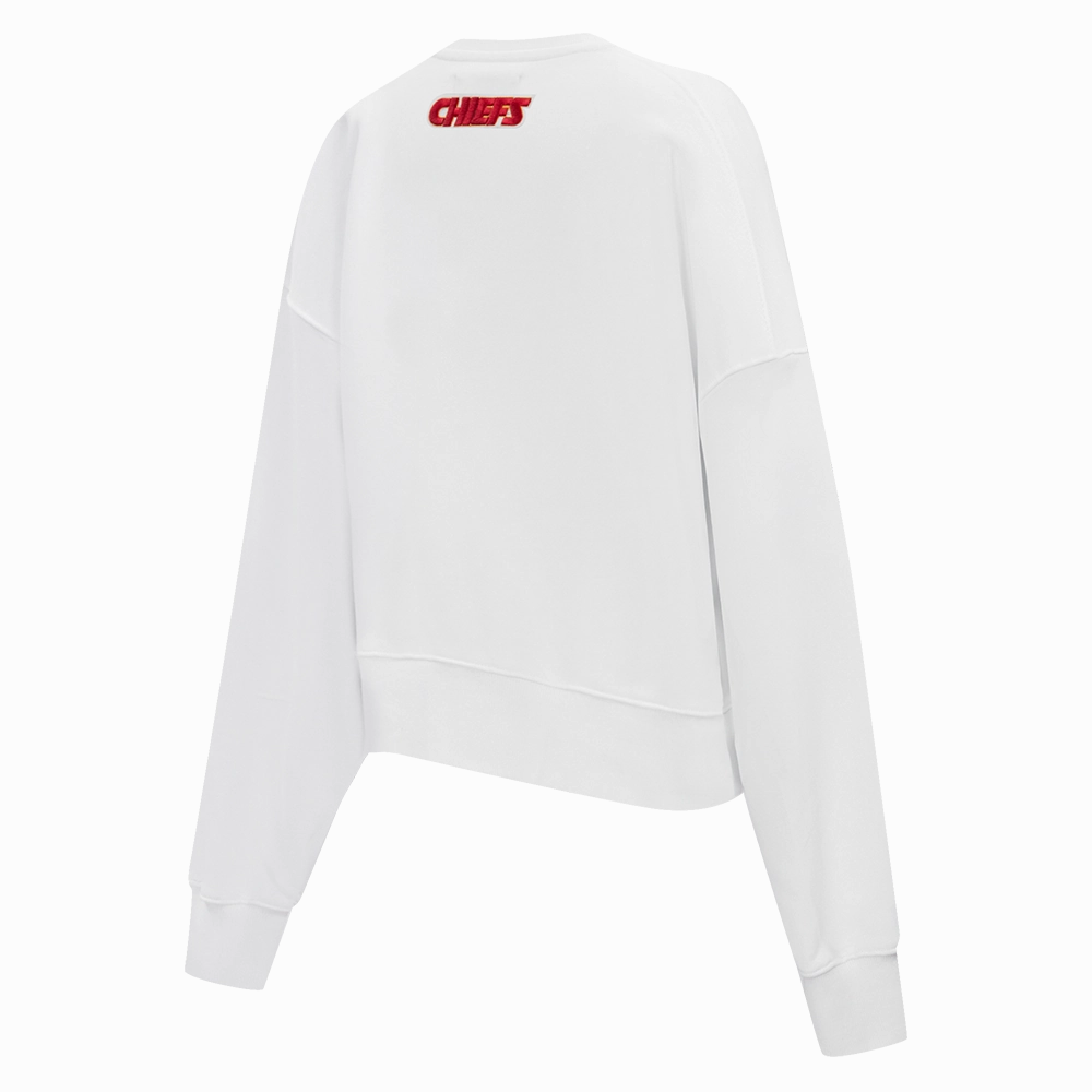 NFL KANSAS CITY CHIEFS CLASSIC WOMEN'S FLEECE CREWNECK (WHITE)
