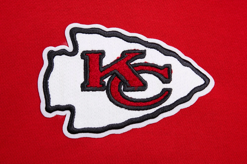 NFL KANSAS CITY CHIEFS CLASSIC WOMEN'S FLEECE CROPPED PULLOVER HOODIE (RED)
